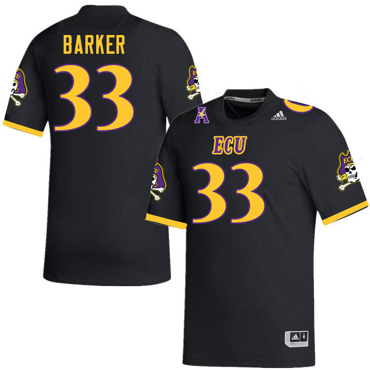 Zakye Barker ECU Jersey,East Carolina Pirates #33 Zakye Barker Jersey Youth College-Black